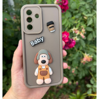 Силіконовий чохол Baby Dog з кавою для Samsung Galaxy A55 Коричневий