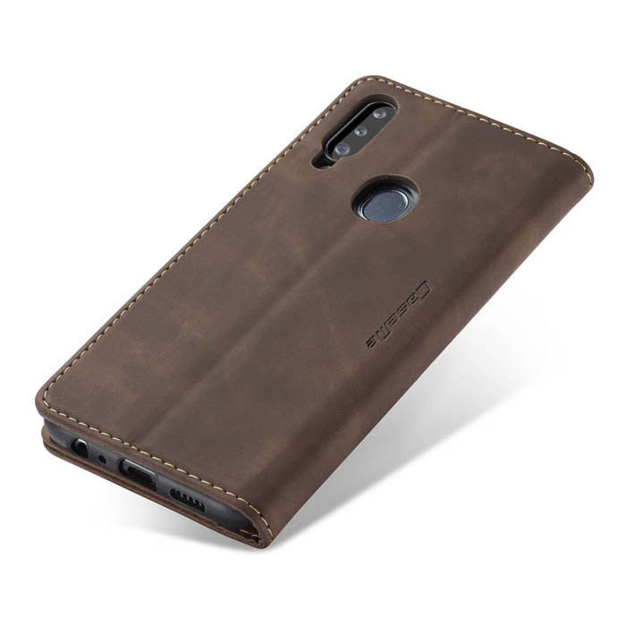 Чохол-книжка CaseMe із нубуку для Samsung A20s Темно-коричневий