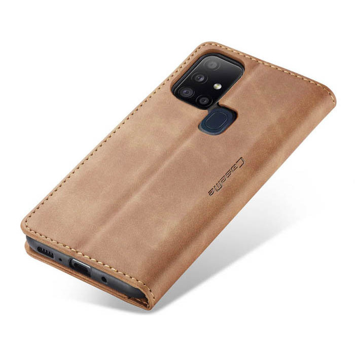 Чехол-книжка CaseMe из нубука для Samsung A21s Светло-коричневый