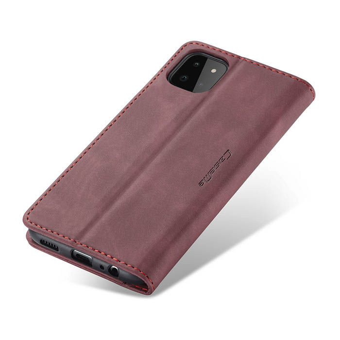 Чехол-книжка CaseMe из нубука для Samsung A22 5G Бордовый