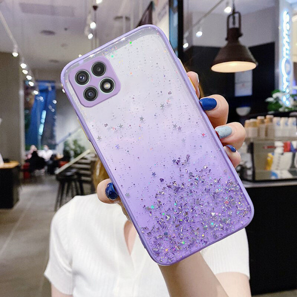 Чехол Stardust с цветными бортиками для Samsung A22 5G Фиолетовый