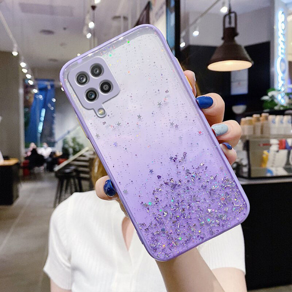 Чехол Stardust с цветными бортиками для Samsung A12/M12 Фиолетовый