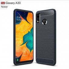 Силіконовий чохол із карбоновою вставкою для Samsung A30/A20 Синій