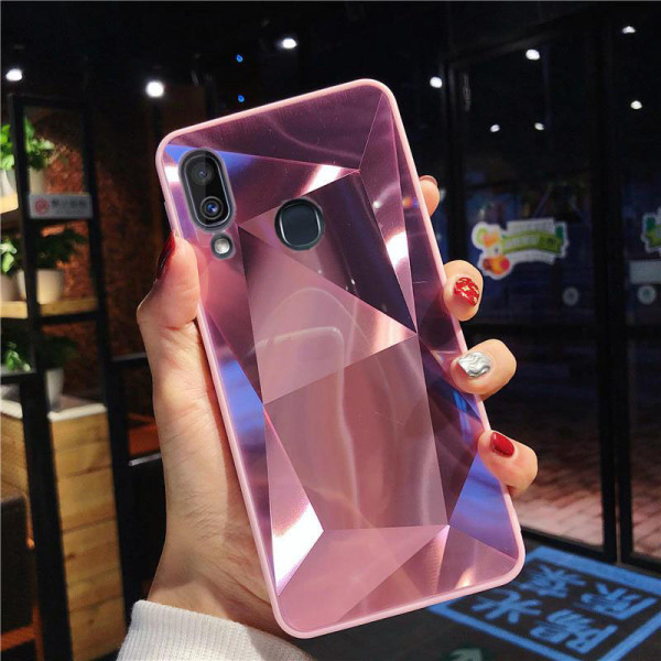 Силиконовый чехол с зеркальным покрытием для Samsung Galaxy A30/A20 Розовый