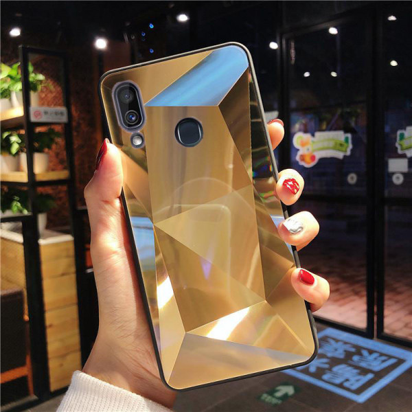 Силиконовый чехол с зеркальным покрытием для Samsung Galaxy A30/A20 Золотой
