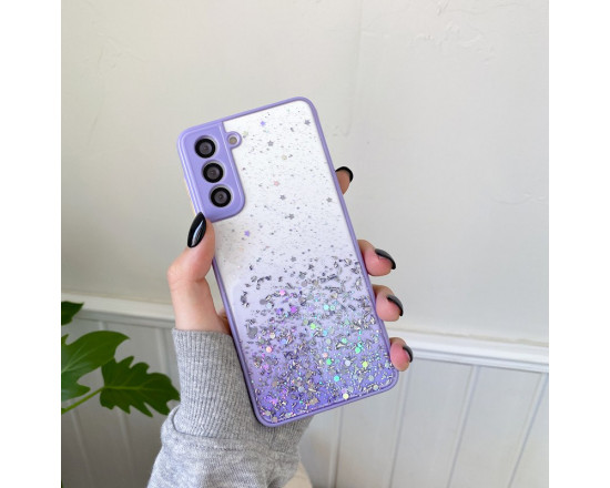 Чехол Stardust с цветными бортиками для Samsung S21 FE Фиолетовый