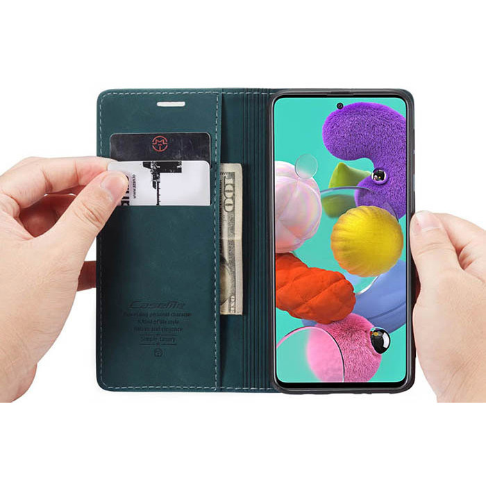 Чехол-книжка CaseMe из нубука для Samsung A51 Бирюзовый