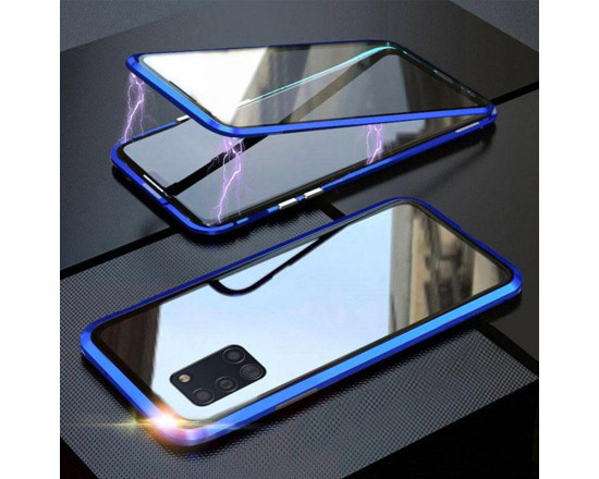 Двухсторонний магнитный чехол для Samsung A31 Синий