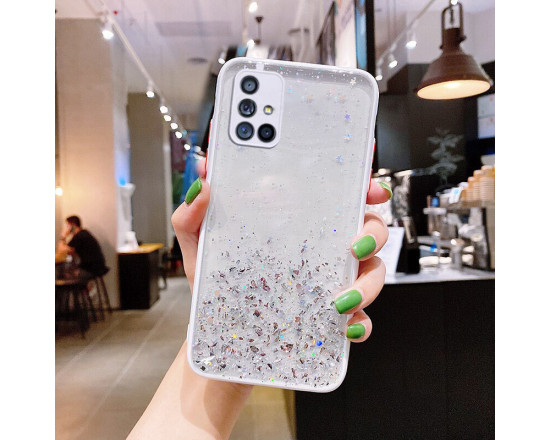 Чехол Stardust с цветными бортиками для Samsung A71 Белый