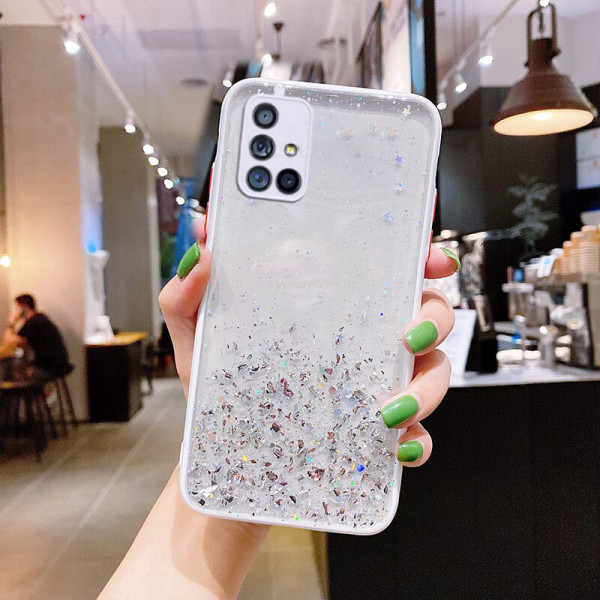 Чехол Stardust с цветными бортиками для Samsung A51 Белый