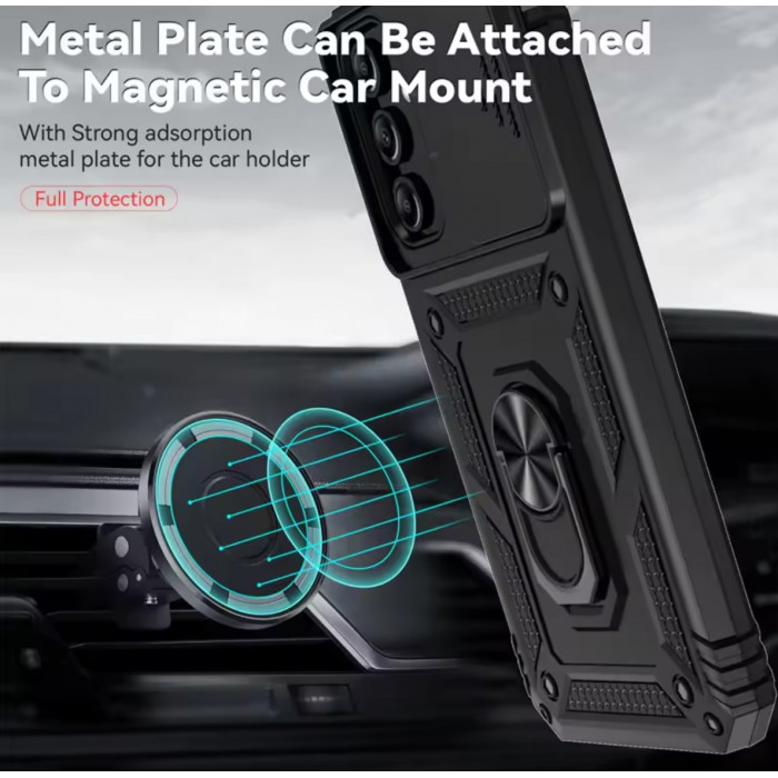 Протиударний чохол Camshield для Samsung Galaxy A26 з кільцем-тримачем Чорний