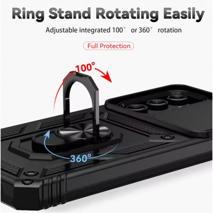 Протиударний чохол Camshield для Samsung Galaxy A26 з кільцем-тримачем Чорний