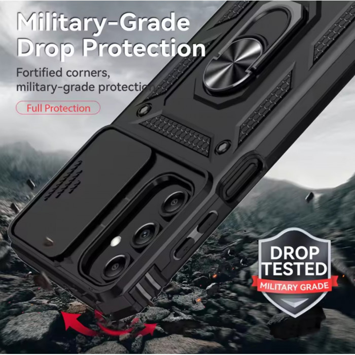 Протиударний чохол Camshield для Samsung Galaxy A26 з кільцем-тримачем Чорний