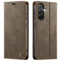 Чехол-книжка CaseMe RFID из нубука для Samsung S24 Коричневый