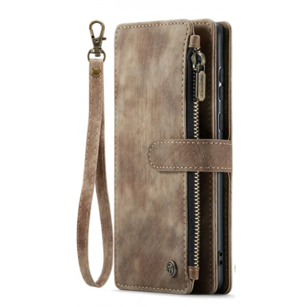 Чохол-гаманець CaseMe Retro Leather з манітом та ремінцем для Samsung A71 Коричневий