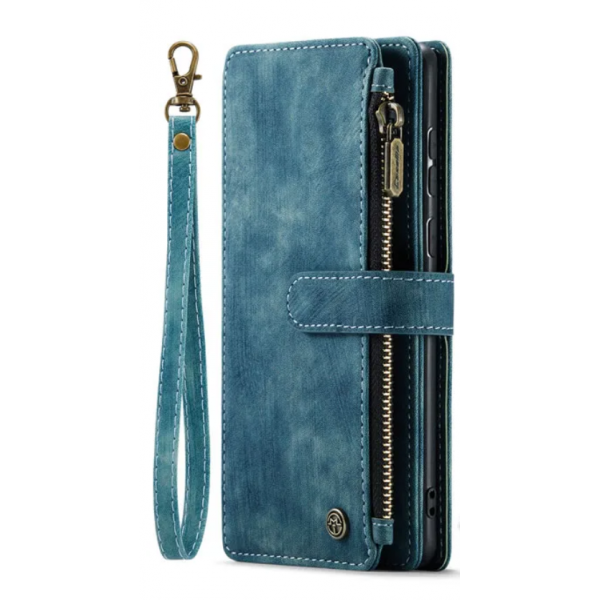 Чохол-гаманець CaseMe Retro Leather з манітом та ремінцем для Samsung A51 Бірюзовий