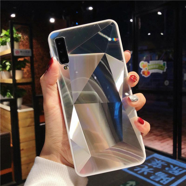 Силіконовий чохол із дзеркальним покриттям для Samsung A7 2018 (A750) Сріблястий