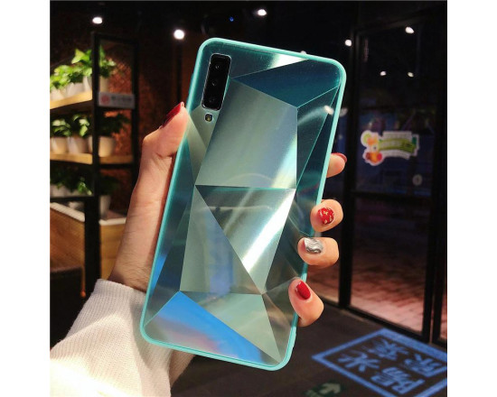 Силіконовий чохол із дзеркальним покриттям для Samsung A7 2018 (A750) Бірюзовий