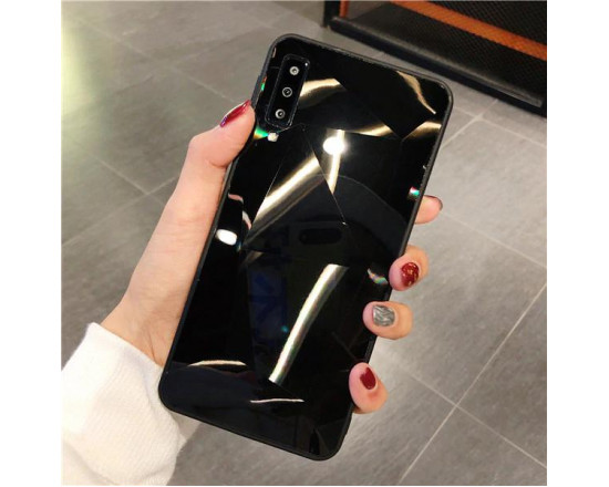 Силиконовый чехол с зеркальным покрытием для Samsung Galaxy A70 Чёрный