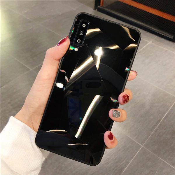 Силіконовий чохол із дзеркальним покриттям для Samsung A7 2018 (A750) Чорний