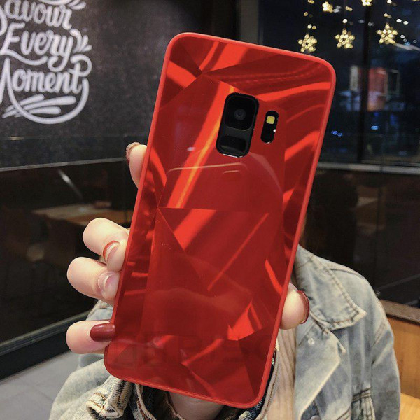 Силиконовый чехол с зеркальным покрытием для Samsung A8 Plus 2018 Красный