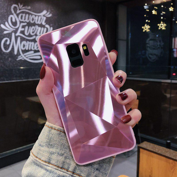 Силіконовий чохол із дзеркальним покриттям для Samsung A8 Plus 2018 Рожевий