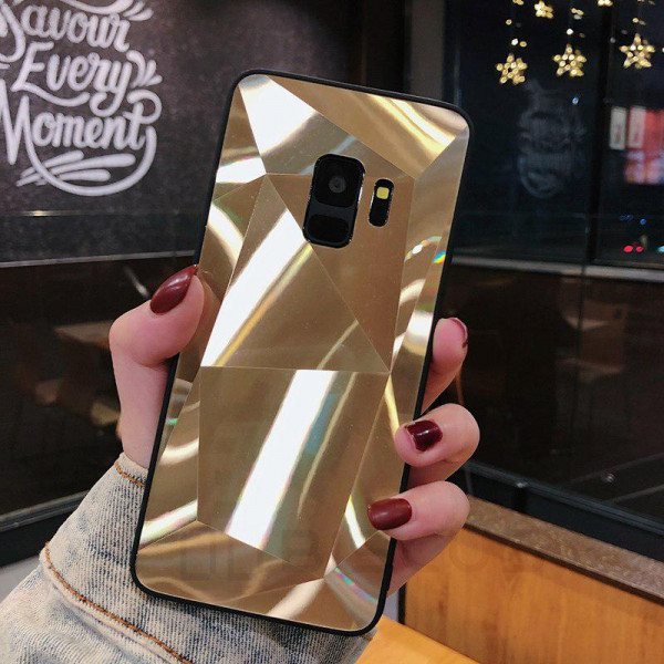 Силіконовий чохол із дзеркальним покриттям для Samsung A8 Plus 2018 Золотий