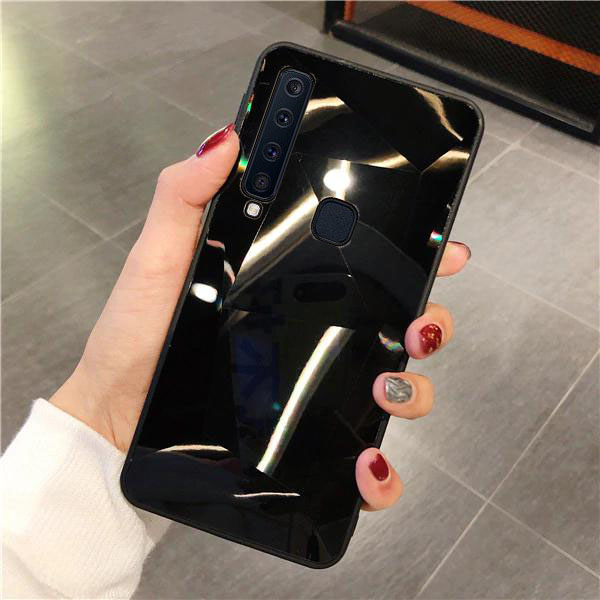 Силиконовый чехол с зеркальным покрытием для Samsung A9 2018 Чёрный 
