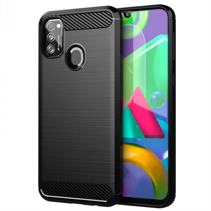 Силиконовый бампер Ipaky с карбоновыми вставками для Samsung M30s/M21