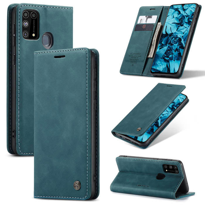 Чехол-книжка CaseMe из нубука для Samsung M31/M21s Бирюзовый