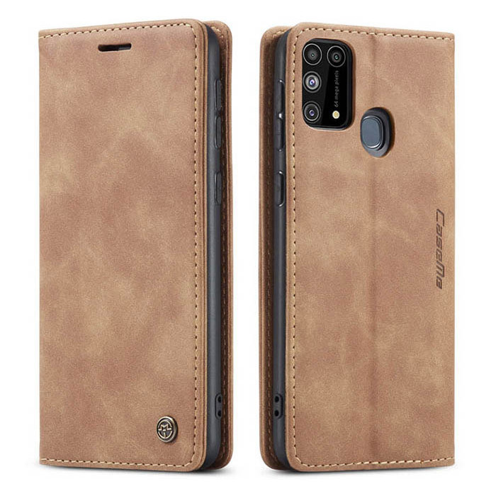 Чехол-книжка CaseMe из нубука для Samsung M31/M21s Светло-коричневый