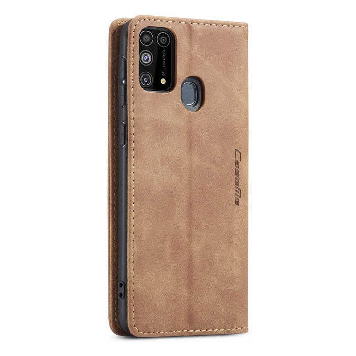 Чехол-книжка CaseMe из нубука для Samsung M31/M21s Светло-коричневый