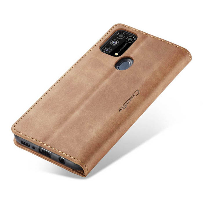 Чехол-книжка CaseMe из нубука для Samsung M31/M21s Светло-коричневый