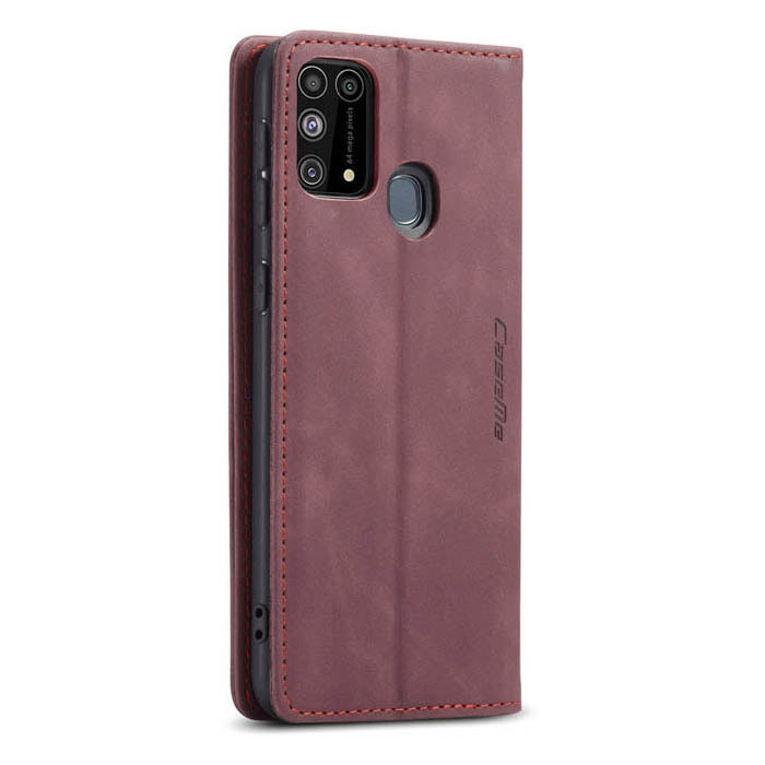 Чохол-книжка CaseMe із нубуку для Samsung M31/M21s Бордовий