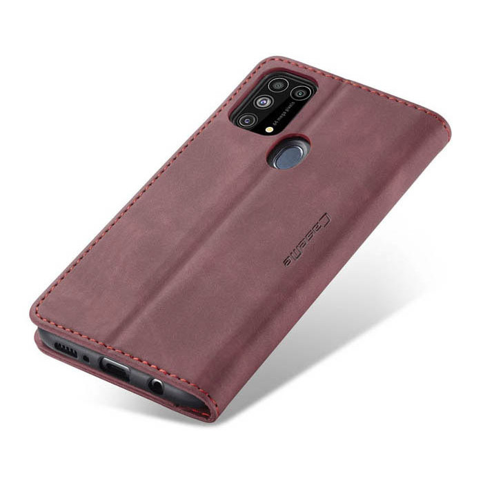 Чохол-книжка CaseMe із нубуку для Samsung M31/M21s Бордовий