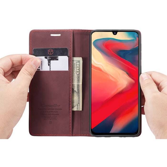 Чохол-книжка CaseMe із нубуку для Samsung M31/M21s Бордовий