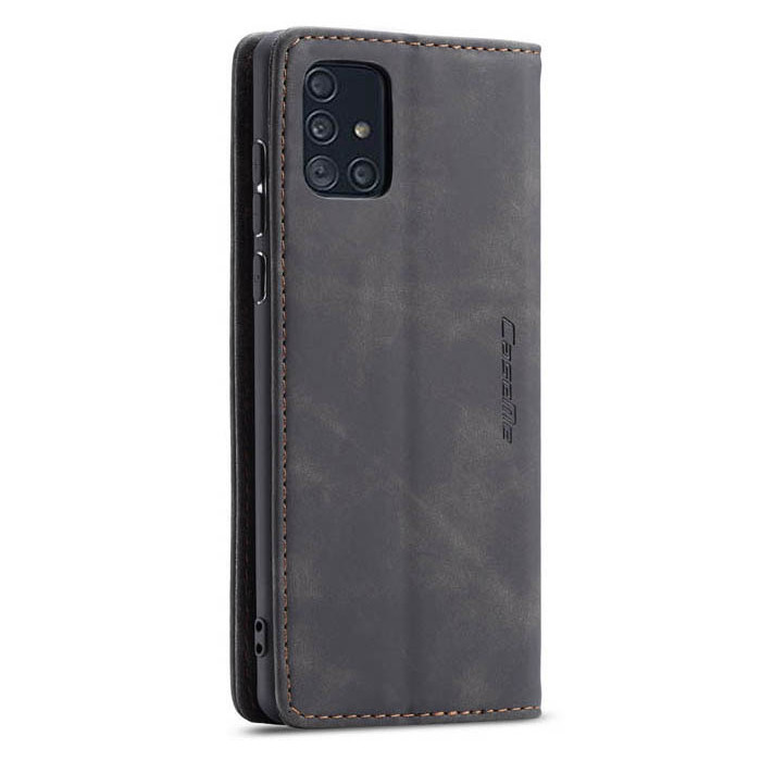 Чехол-книжка CaseMe из нубука для Samsung Galaxy M51 Чёрный