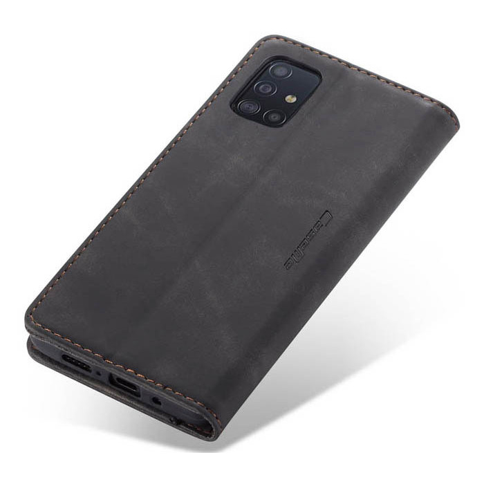 Чехол-книжка CaseMe из нубука для Samsung Galaxy M51 Чёрный