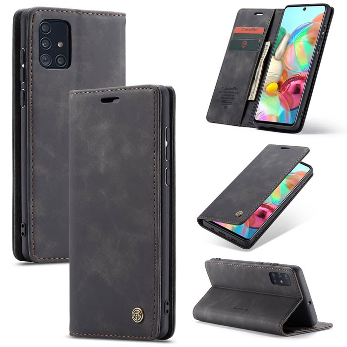 Чехол-книжка CaseMe из нубука для Samsung Galaxy M51 Чёрный