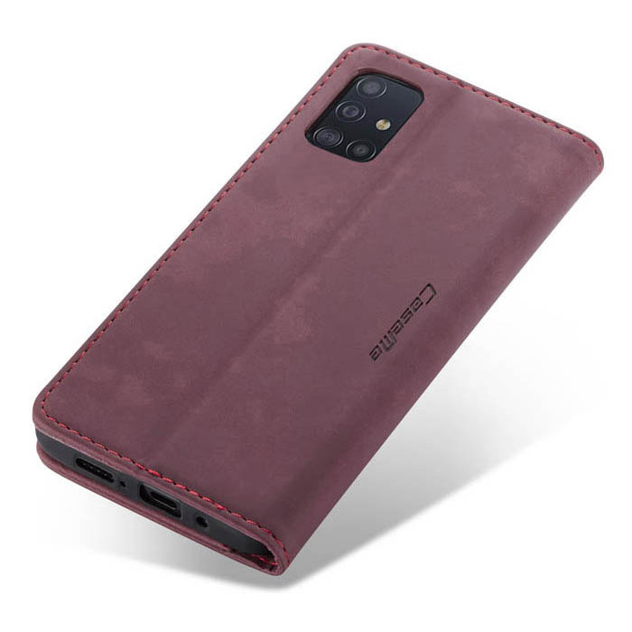 Чохол-книжка CaseMe із нубуку для Samsung Galaxy M51 Бордовий