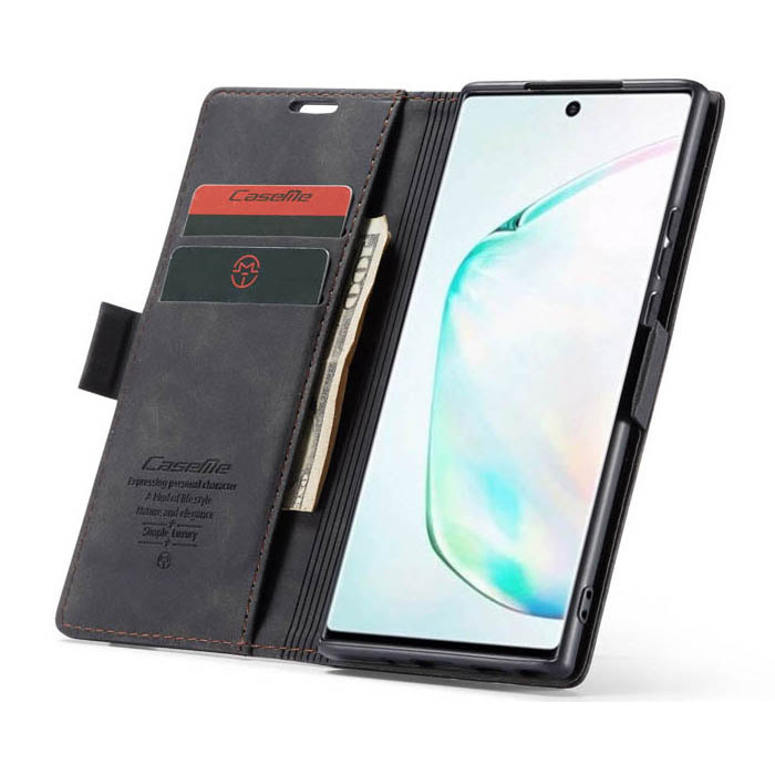 Чехол-книжка CaseMe из нубука для Samsung Galaxy Note 10 Lite Чёрный