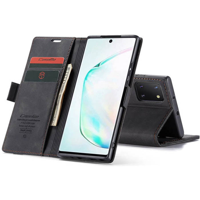 Чехол-книжка CaseMe из нубука для Samsung Galaxy Note 10 Lite Чёрный