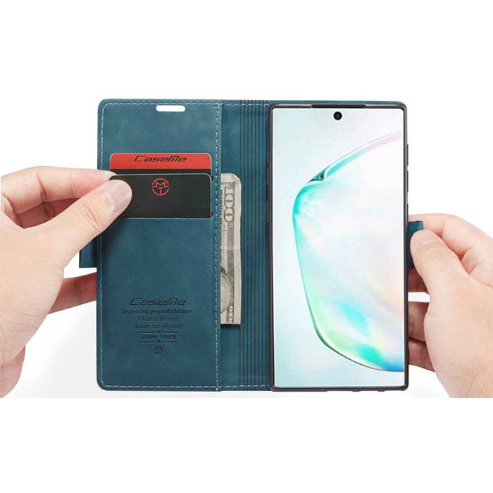 Чехол-книжка CaseMe из нубука для Samsung Galaxy Note 10 Lite Бирюзовый