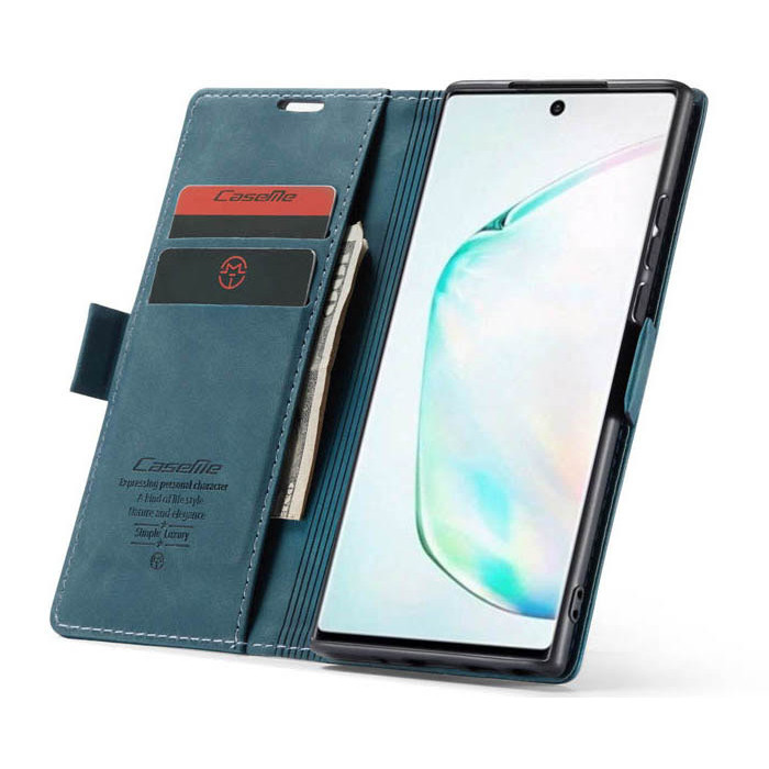 Чехол-книжка CaseMe из нубука для Samsung Galaxy Note 10 Lite Бирюзовый