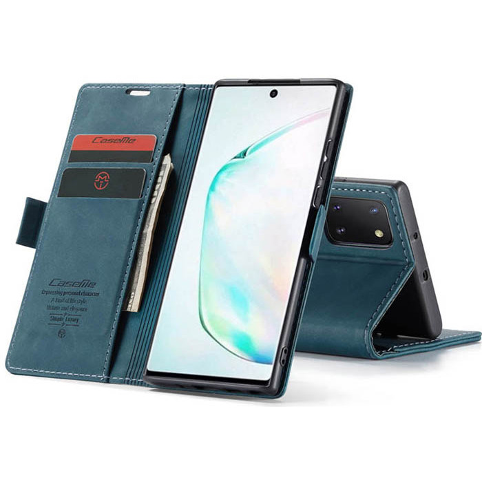 Чехол-книжка CaseMe из нубука для Samsung Galaxy Note 10 Lite Бирюзовый