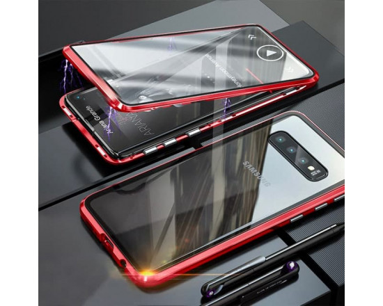 Двухсторонний магнитный чехол для Samsung S10 Красный