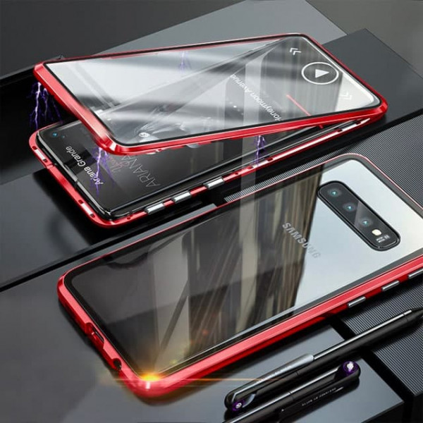 Двухсторонний магнитный чехол для Samsung S10 Красный