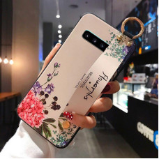 Силіконовий чохол для Samsung Galaxy S10 Plus з ремінцем-підставкою Flowerplus