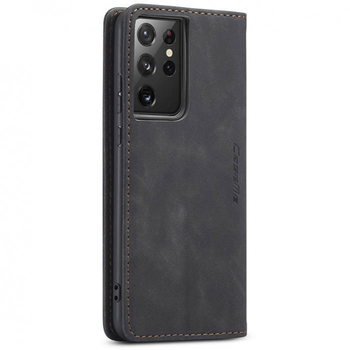 Чохол-книжка CaseMe із нубуку для Samsung S21 Ultra Чорний