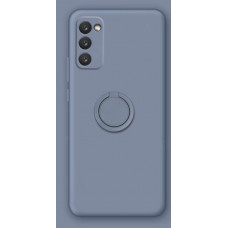 Силіконовий чохол Soft Touch з кільцем-тримачем для Samsung Galaxy S22 Сіро-синій